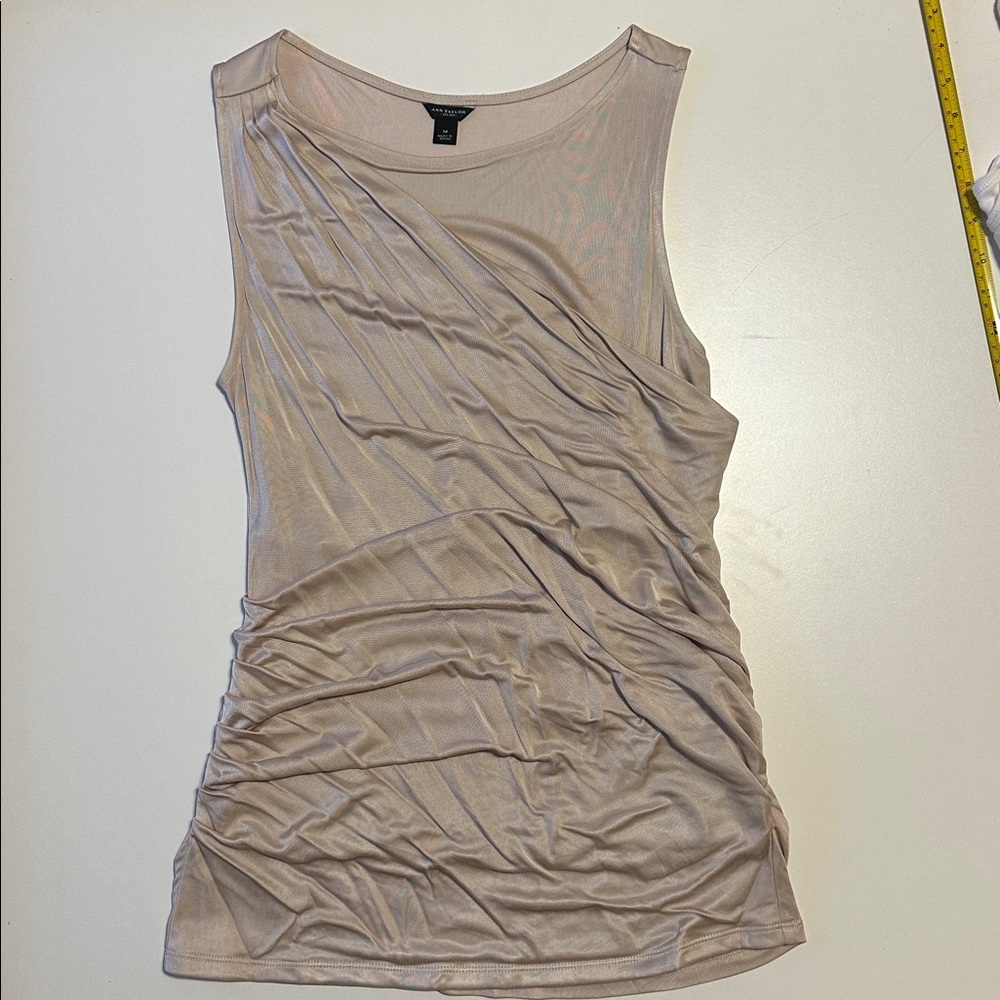 Ann Taylor Champgne Sleeveless Blouse